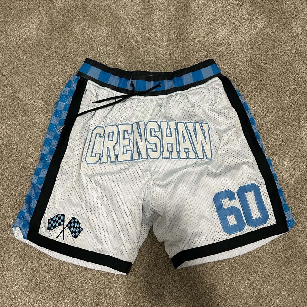 Nipsey Hussle Crenshaw White & Blue Mesh Basketball Shorts
